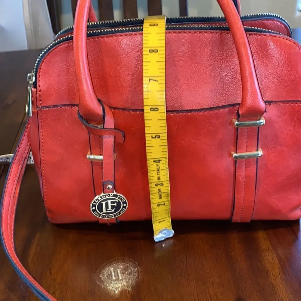 London Fog Vegan Leather Shoulder Satchel Bag